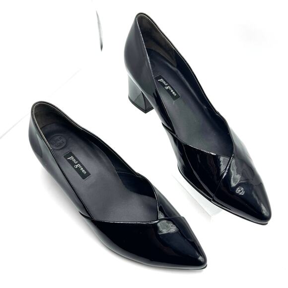 Paul Green black patent leather Rendi Pointed Toe Slip On Pumps 5.5 ( US 8) - Picture 11 of 16